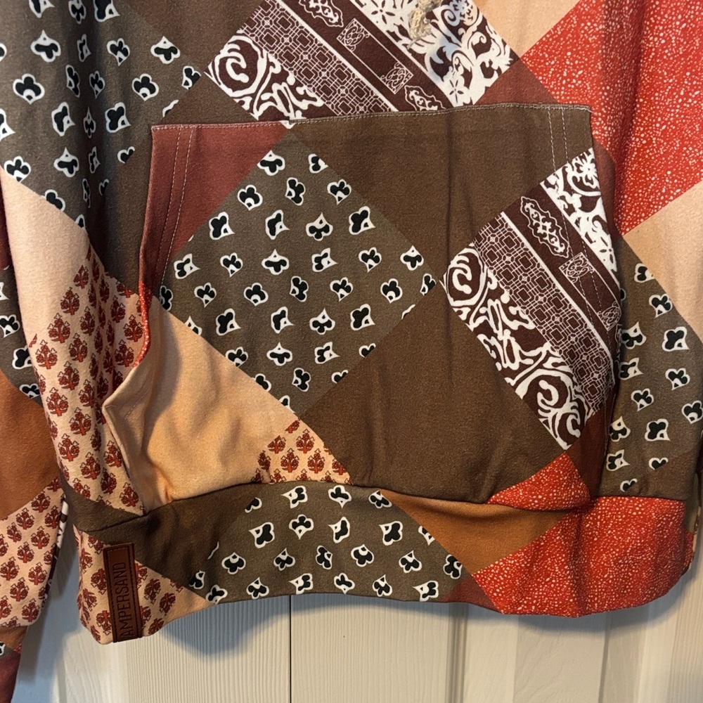 Ampersand Ave Patchwork Pullover Hoodie- Nwot - image 4